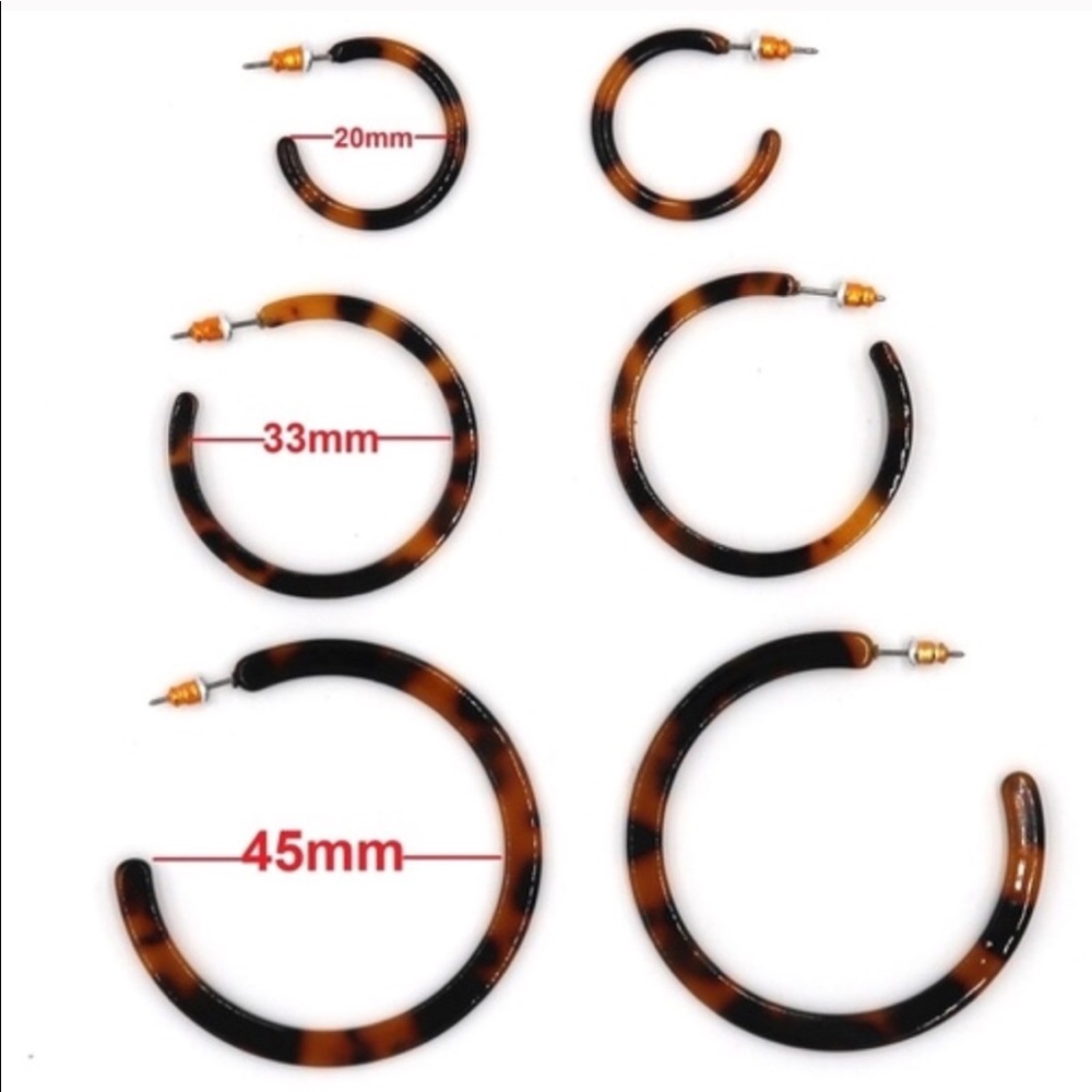 Tortoise Shell Hoop Earrings - Picture 2 of 4
